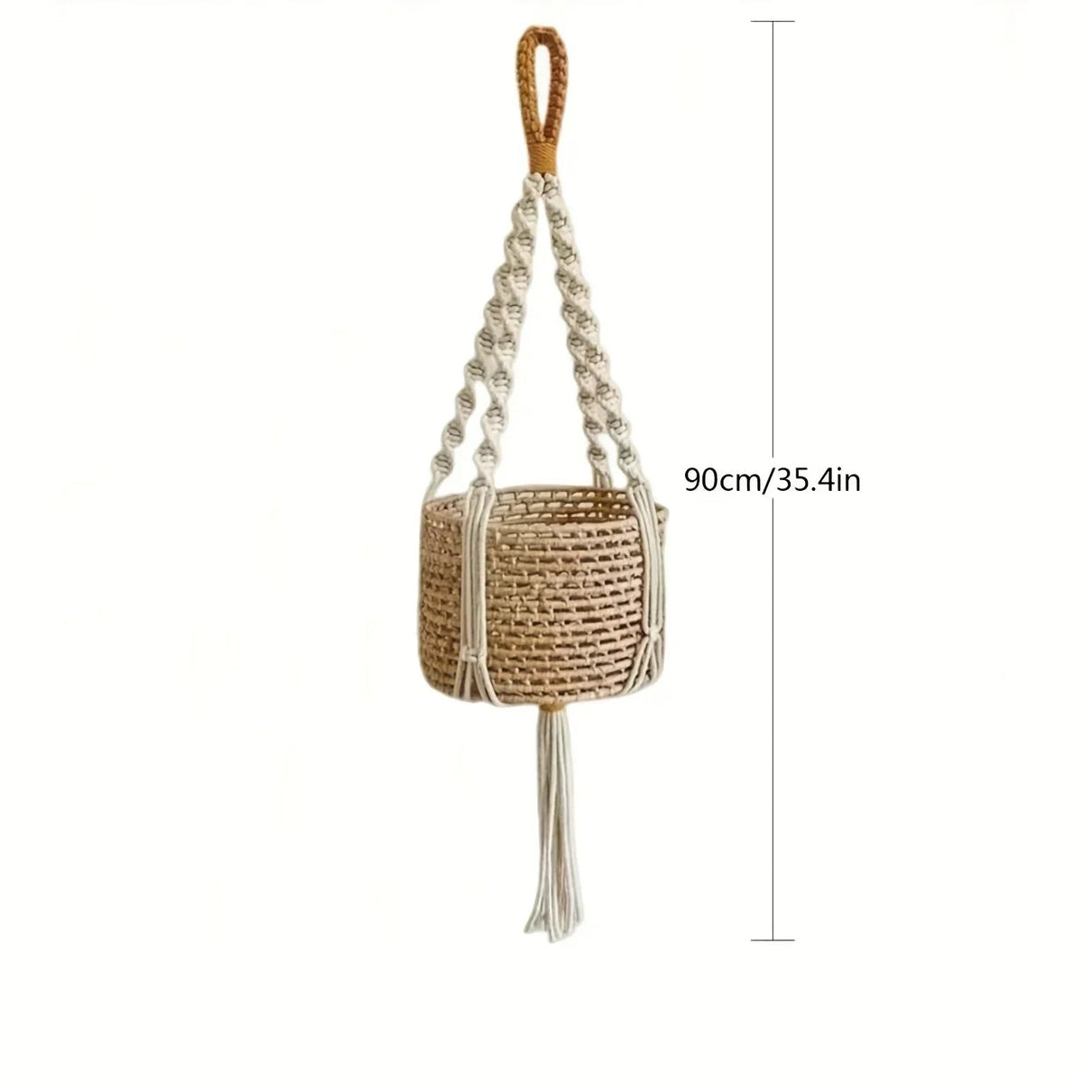 3-Piece Bohemian Handwoven Macrame Plant Hangers with Tassels
