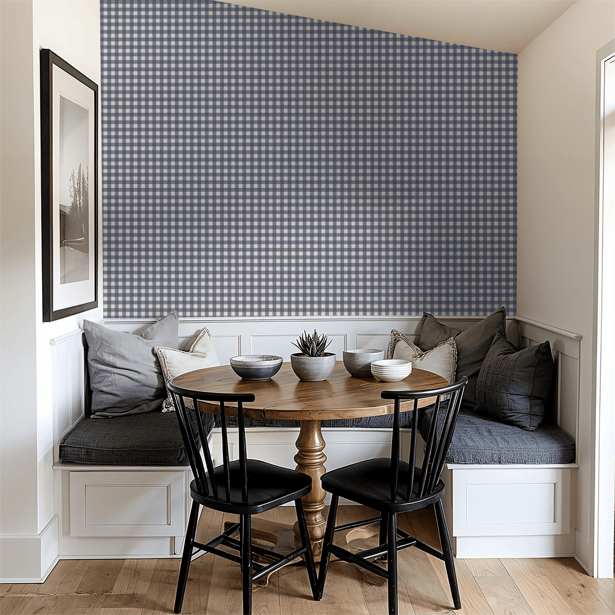 Simply Gingham Small (Navy) Removable Wallpaper