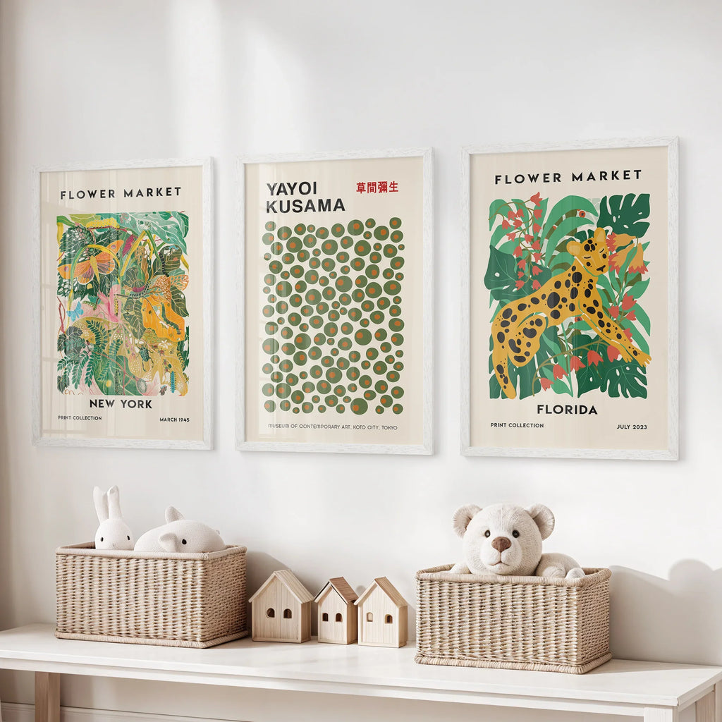 Flower Market - Modern Tropical Wall Prints Set