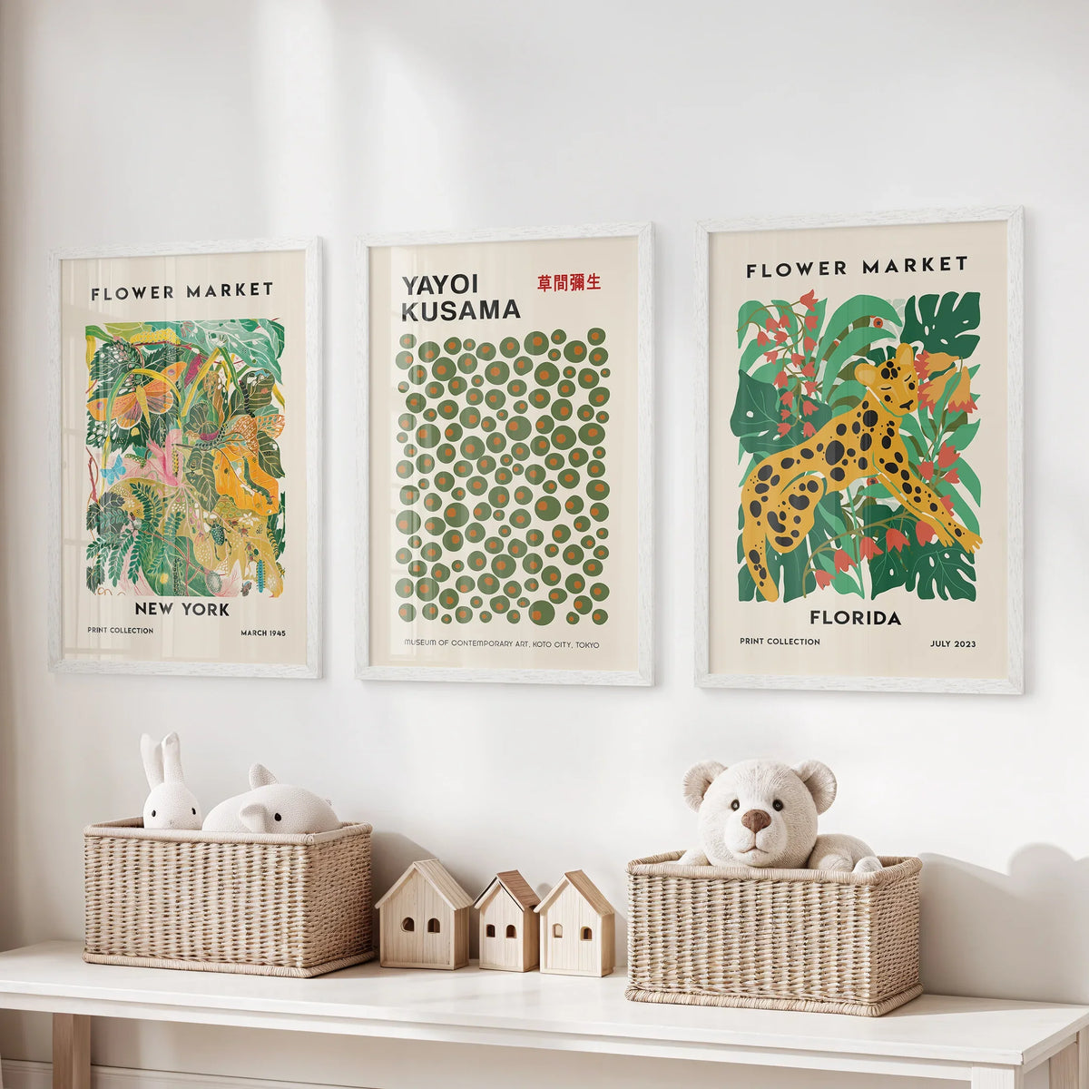 Flower Market - Modern Tropical Wall Prints Set