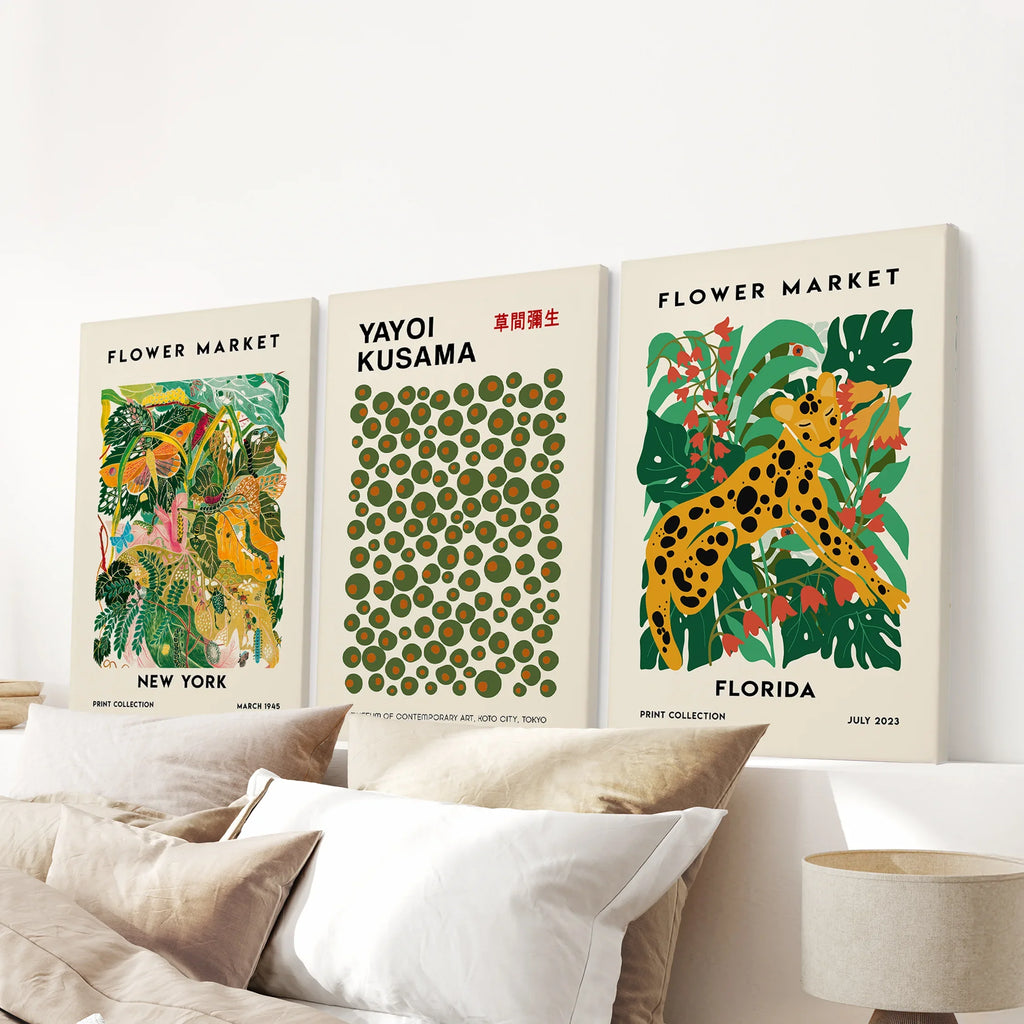 Flower Market - Modern Tropical Wall Prints Set