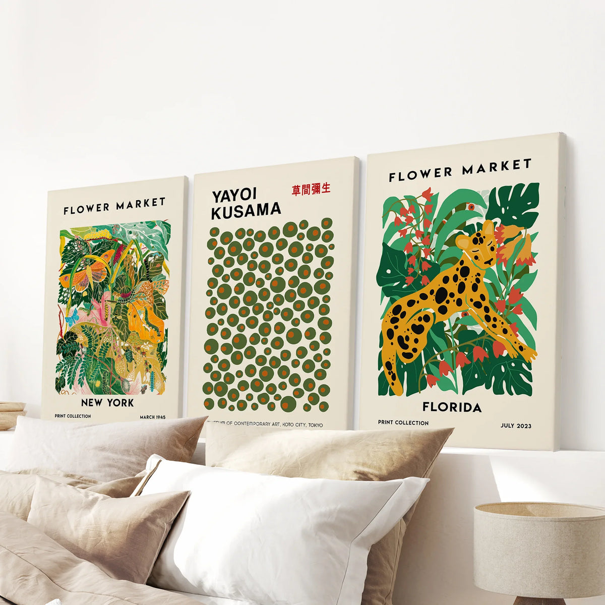 Flower Market - Modern Tropical Wall Prints Set