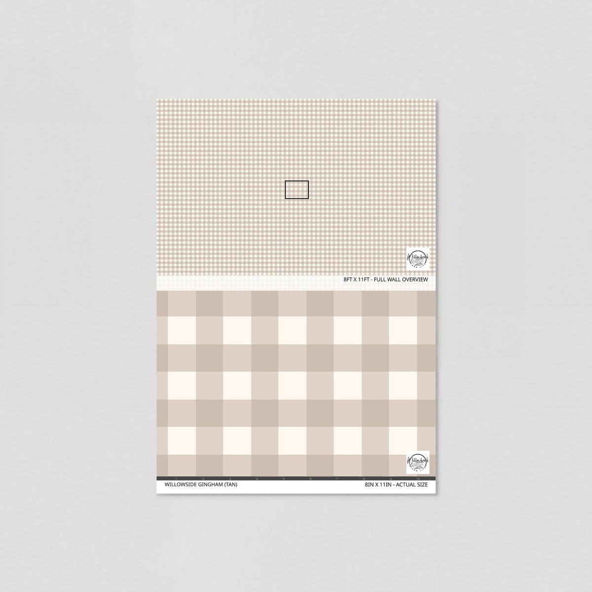 Willowside Gingham (Tan) Removable Wallpaper