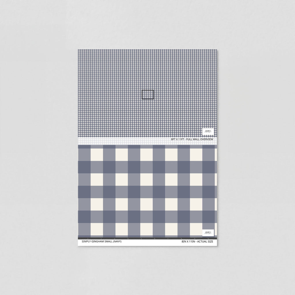 Simply Gingham Small (Navy) Removable Wallpaper