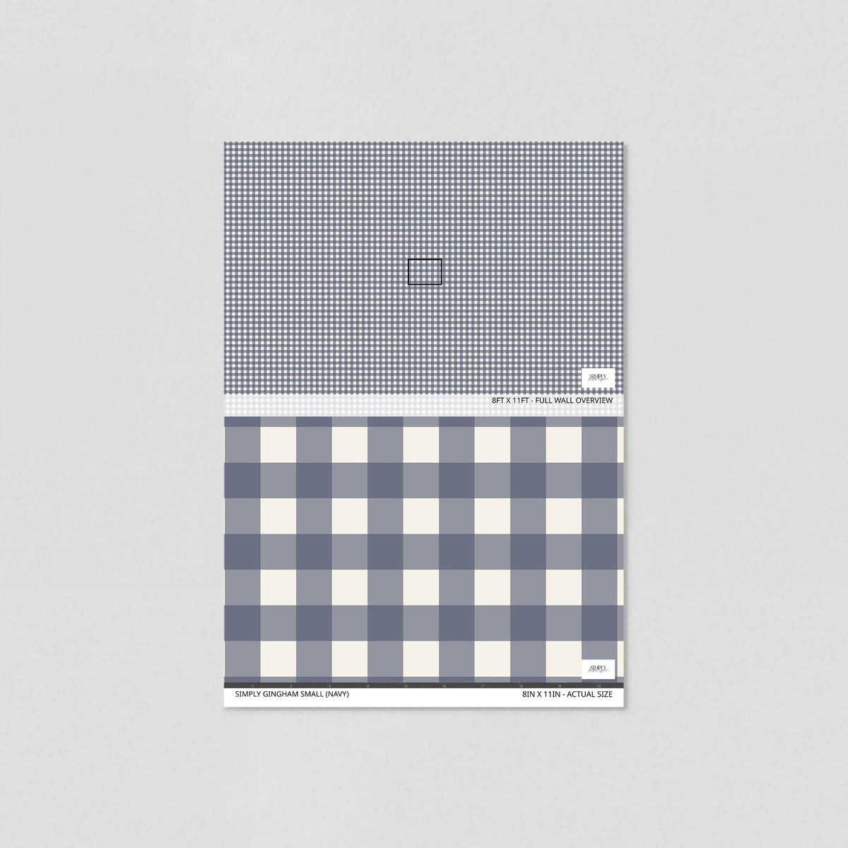 Simply Gingham Small (Navy) Removable Wallpaper