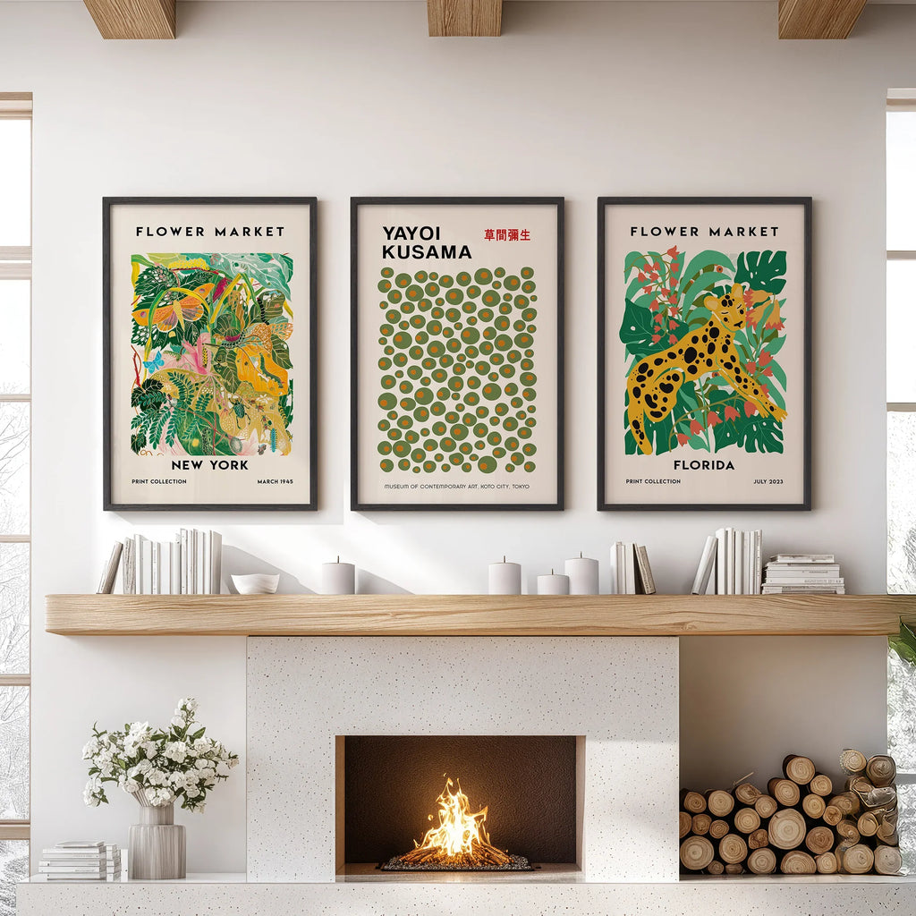 Flower Market - Modern Tropical Wall Prints Set