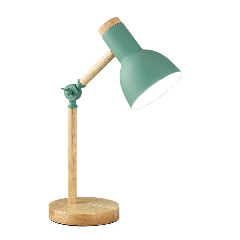 Nordic Wooden Desk Lamp — Adjustable Arm, Dimmable LED