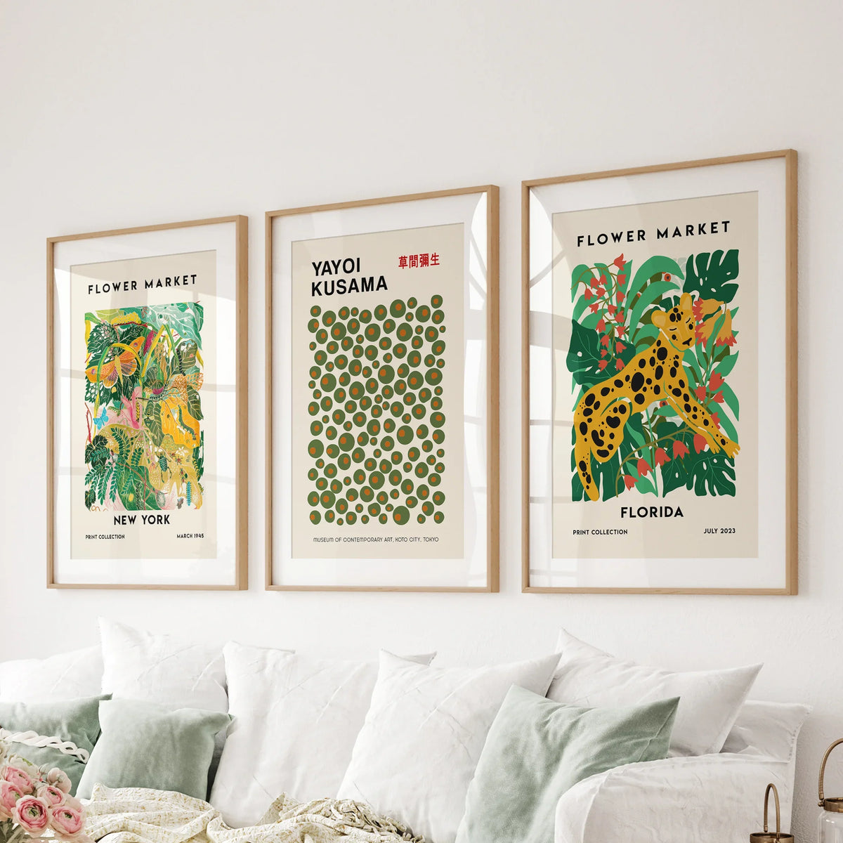 Flower Market - Modern Tropical Wall Prints Set