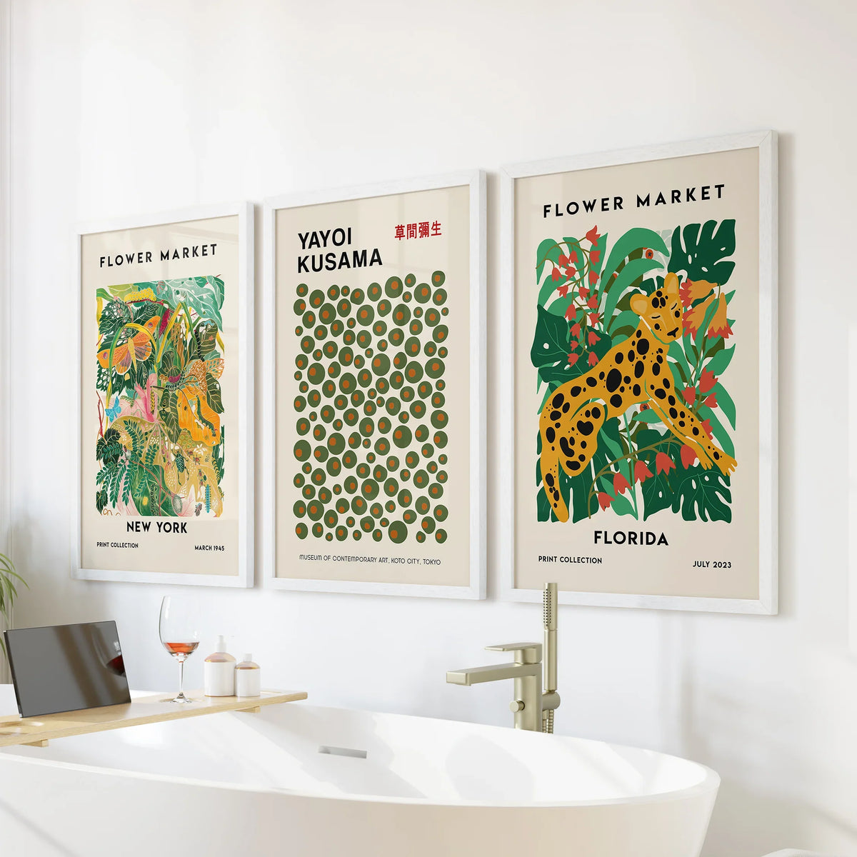 Flower Market - Modern Tropical Wall Prints Set