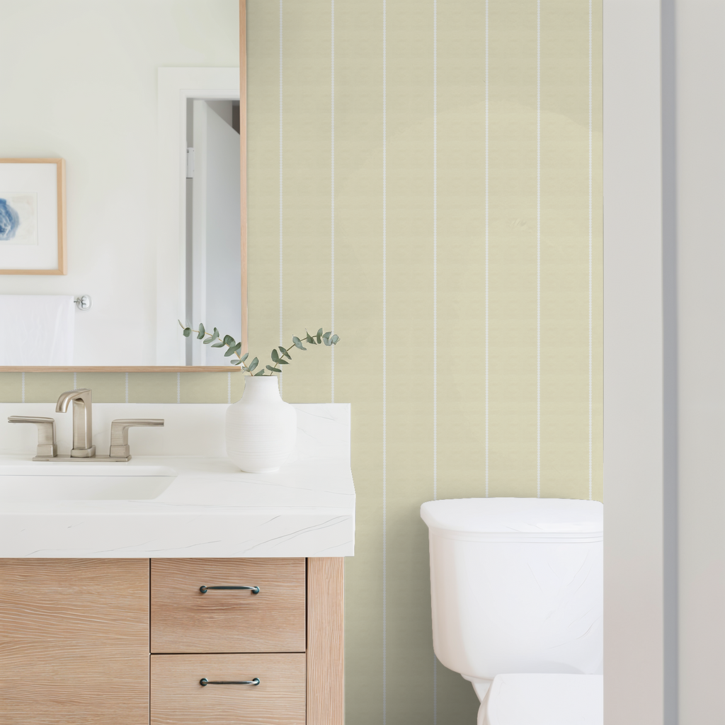 Pinstripe Dot (Yellow) Removable Wallpaper
