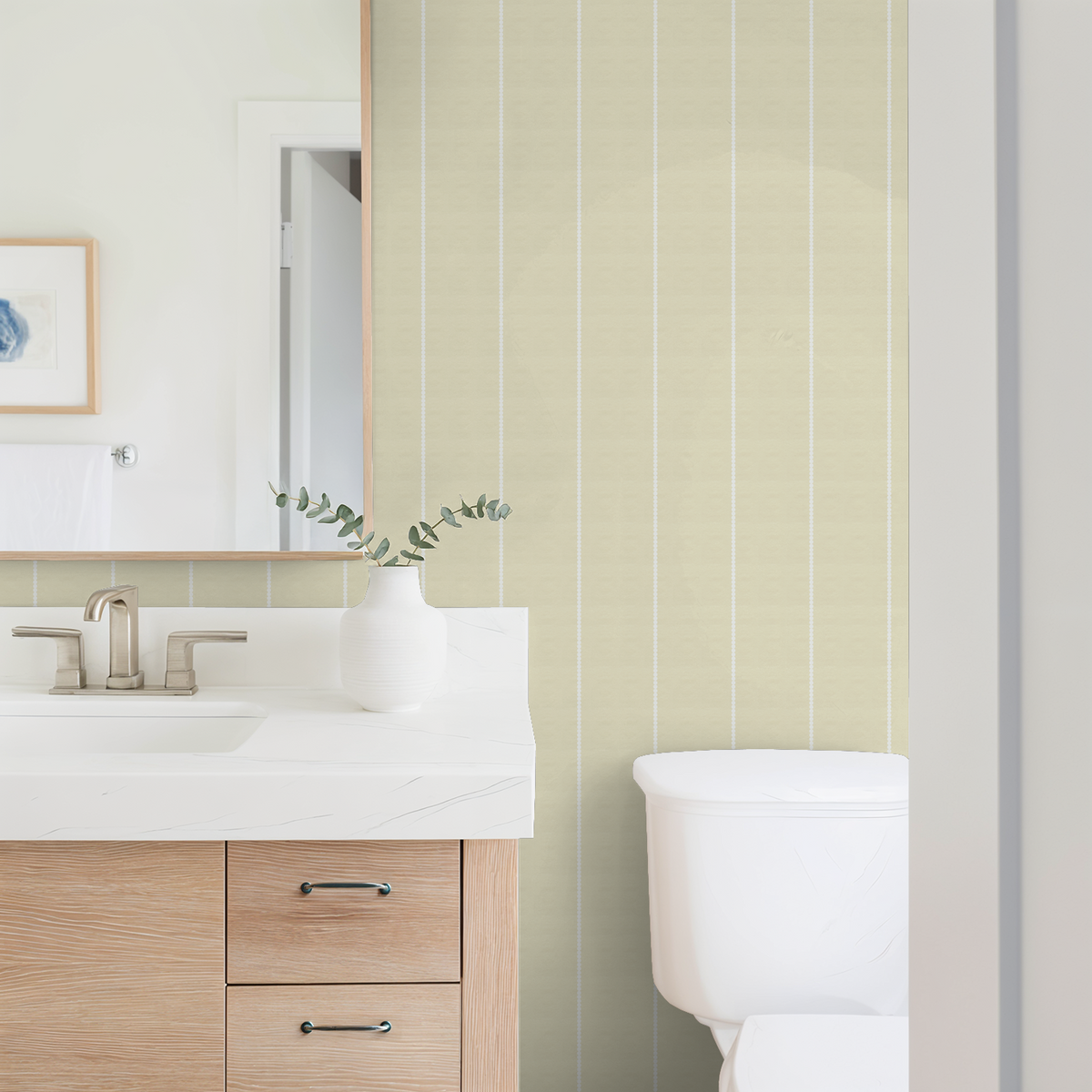 Pinstripe Dot (Yellow) Removable Wallpaper